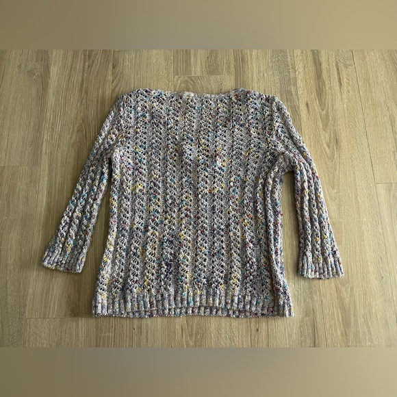 St. John Sport Women’s Wool Blend Open Knit Pastel Rainbow Sweater - Size Small - Picture 8 of 9